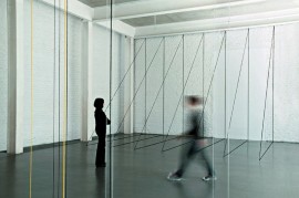 Fred Sandback, Untitled (Sculptural Study, Seven-part Right-angled Triangular Construction)