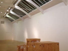 Empty room with boxes, Gallery 8, Whitechapel Gallery
