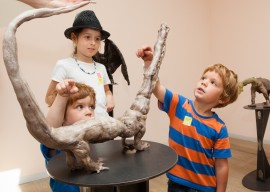 Francis Upritchard with kids