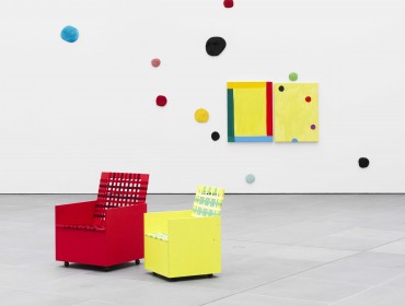 Installation Image from Mary Heilmann: Good Vibrations, Neues Museum, Staatliches Museum fur Kunst und Design in Nurnberg , Germany March 21- june 23, 2013. Photo: Annette Kradisch. Courtesy the artist, 303 Gallery New York and Hauser & Wirth.