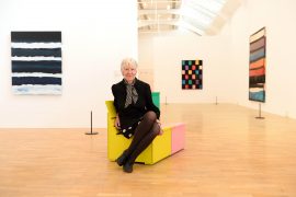 Artist Mary Heilmann at the press view of the Mary Heilmann: Looking at Pictures exhibition, at the Whitechapel Gallery in east London. PRESS ASSOCIATION Photo. Picture date: Tuesday, 7 June 2016. The exhibition, the first major UK survey of the American artist, runs from 8 June - 21 August 2016. Photo credit should read: Matt Crossick/PA Wire