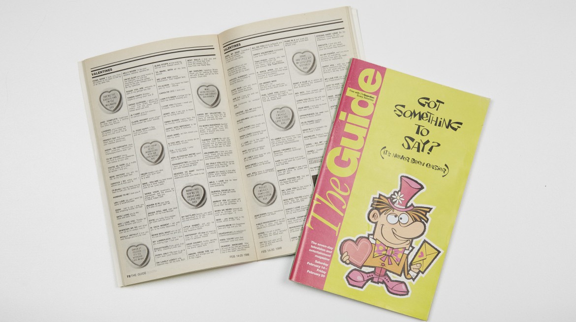 A picture of a printed Guardian Guide booklet, from 1998 by artist Elizabeth Peyton. Taken from the Imprint 93 archives.