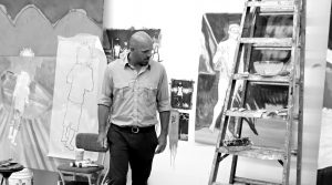 Peter Doig in his New York Studio, 2013. Courtesy Michael Werner Gallery