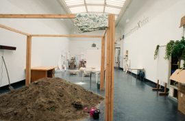 Installation view showing work by Anne Decock. ‘This is the show and the show is many things’, S.M.A.K., Ghent 1994. Image courtesy S.M.A.K., Ghent.