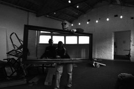 Stuart Brisley, Drawn, 2016 . Four-day performance in David Roberts Art Foundation studio, London. Courtesy the artist and Hales Gallery, London. Photo Maya Balcioglu.