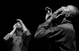 photograph of two performance artists