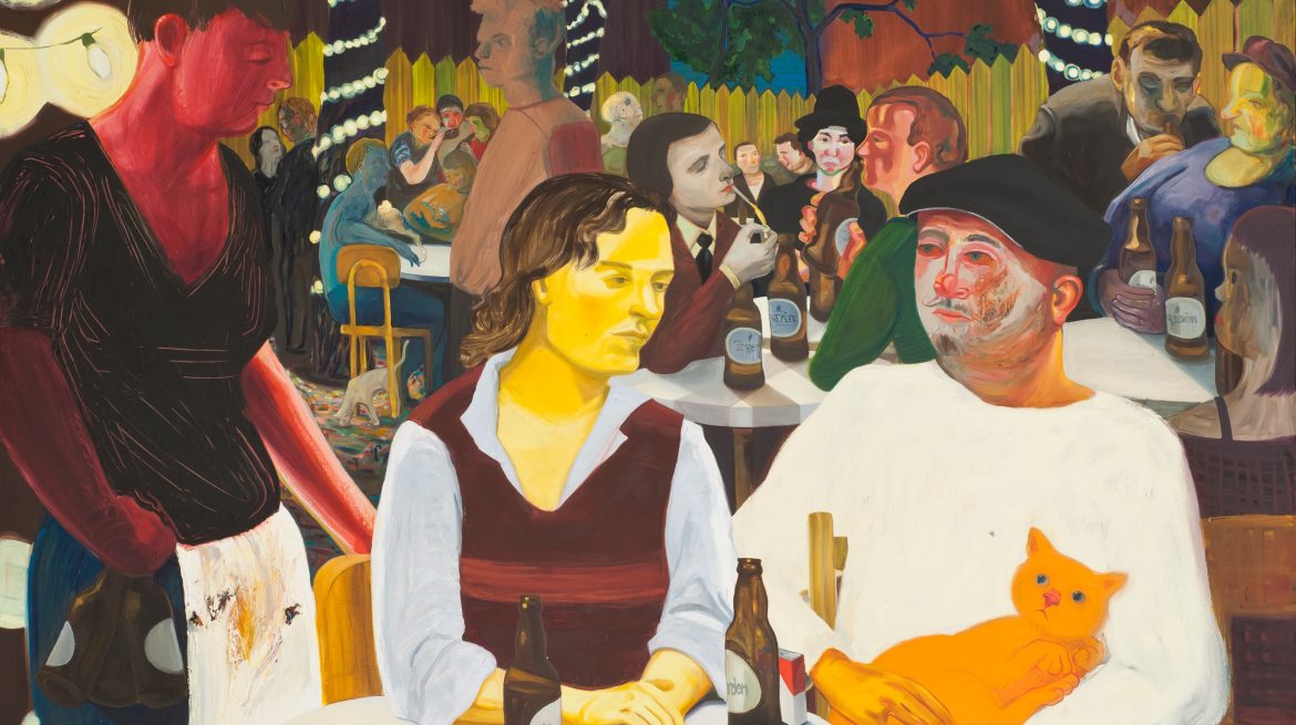 painting if two people in a beer garden