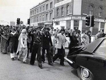The Crowd Following The Hearse At The Funeral Of Blair Peach. Southall Riot