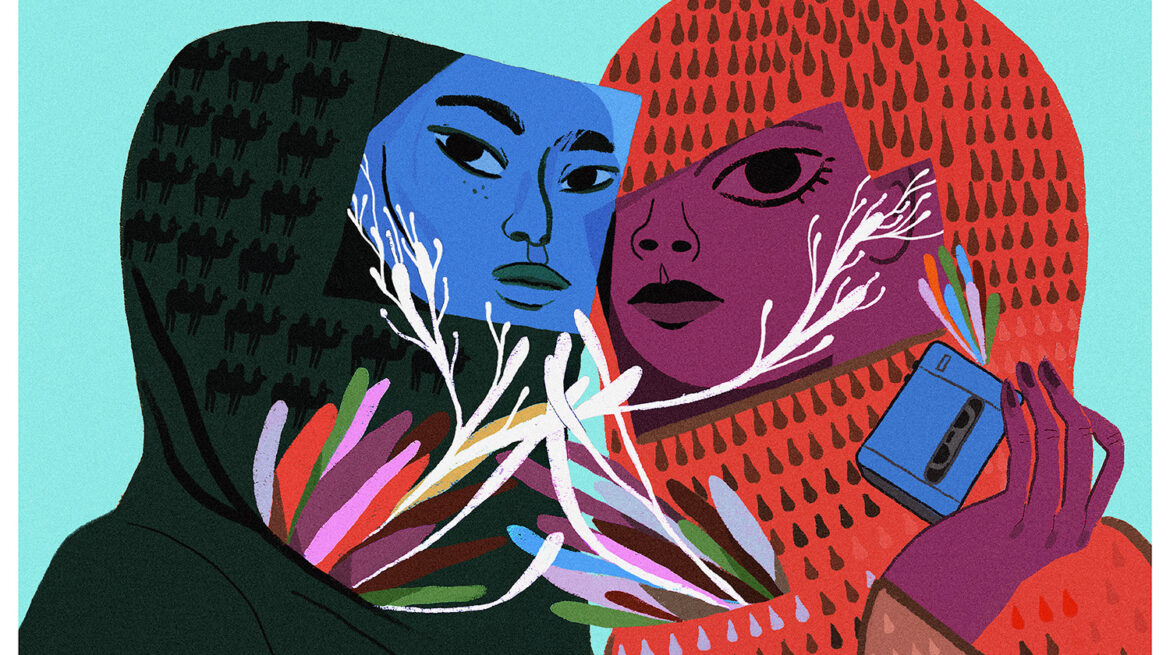 Listening to the Archive -Maya Mahindou Illustration for Camel Milk & Cassette Tapes two