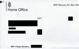 Home Office Letter on Biometric Residence Permit. Artist