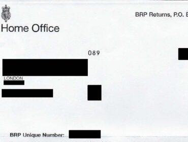 Home Office Letter on Biometric Residence Permit. Artist